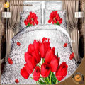 100% polyester 3D Modern bedding set Rose Flower Printed Bedroom set